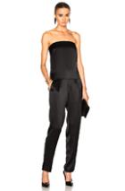 Michelle Mason Strapless Jumpsuit In Black