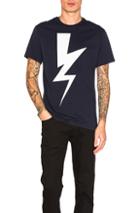 Neil Barrett Abstracted Bolt Tee In Blue