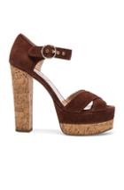 Valentino Suede Erin B Sandals In Brown
