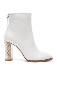 Alexandre Birman Leather Bibiana Watersnake Booties In White