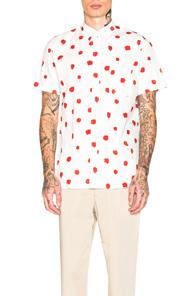 Comme Des Garcons Shirt Cotton Poplin Printed Shirt In White,abstract