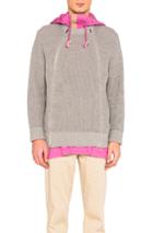 Sacai Chunky Knit Blouson In Gray,pink