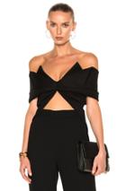 Brandon Maxwell Folded Bow Top In Black