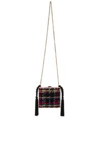 Alessandra Rich Boucle Minaudiere In Pink,checkerd & Plaid,blue,metallics