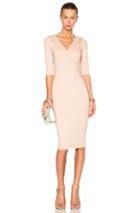 Victoria Beckham 3/4 Sleeve Cut Out Fitted Dress In Neutrals