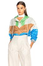 Isabel Marant Etoile Cyriel Color Blocked Raincoat In Blue,green,neutrals