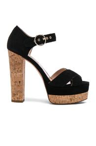 Valentino Suede Erin B Sandals In Black