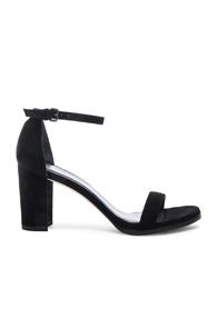 Stuart Weitzman Suede Nearly Nude Heel In Black