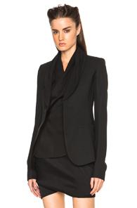 Rick Owens Zanlight Marocain Tux Blazer In Black