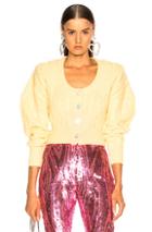 Attico Cropped Cardigan In Yellow