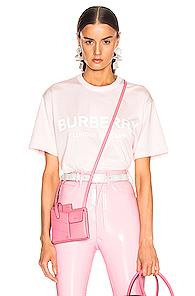 Burberry Oversized Logo Tee Shirt In Pink