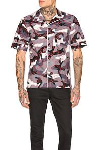 Valentino Camo Shirt In Gray,camo,re