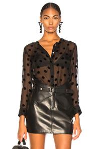 Equipment Simon Blouse In Black,polka Dots