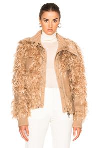 3.1 Phillip Lim Double Collar Faux Fur Bomber Jacket In Neutrals