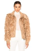 3.1 Phillip Lim Double Collar Faux Fur Bomber Jacket In Neutrals