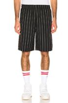 Alexander Wang Logo Jaqcuard Shorts In Black,stripes