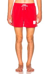 Thom Browne Classic Brushed Finish Swim Trunk In Red