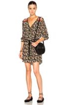 Veronica Beard Venic Tie Waist Dress In Black,green,abstract