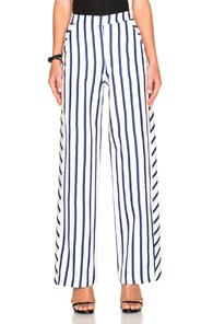 Nicholas Wide Leg Pants In White,stripes