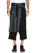 Yohji Yamamoto Waist Cloth Trousers In Abstract,black,blue