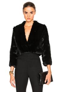 Cushnie Et Ochs Solid Rabbit Fur Jacket In Black