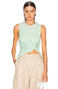 Alberta Ferretti Crop Twist Top In Green