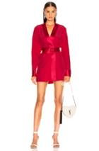 Fleur Du Mal Cufflink Mini Wrap Dress In Pink