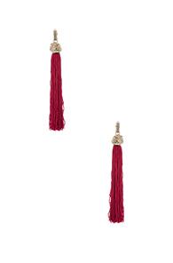 Saint Laurent Tassel Earrings In Red