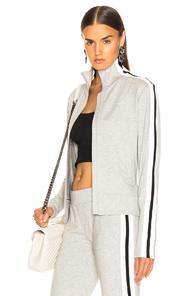 Norma Kamali Side Stripe Turtle Jacket In Gray