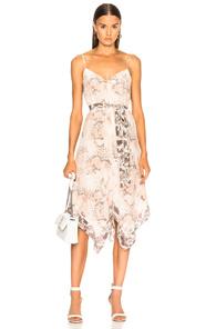 L'agence Azalea Slip Scarf Dress In Animal Print,pink