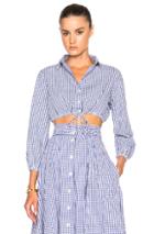 Lisa Marie Fernandez Bubble Top In Blue,checkered & Plaid