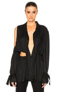 Ann Demeulemeester One Shoulder Blouse In Black