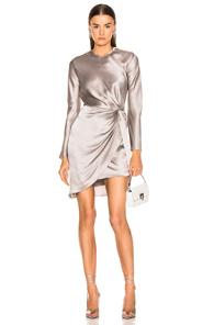 Michelle Mason Twist Knot Mini Dress In Gray