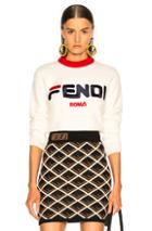 Fendi Fendi Mania Logo Cropped Sweater In Red,white