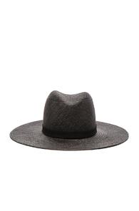 Janessa Leone Lynn Short Brimmed Panama In Black