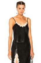 Alexander Wang Straight Cut Camisole Top With Lace In Black