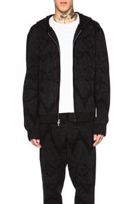 Baja East Cashmere Ikat Graffiti Hoodie In Gray,black
