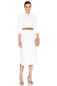 Helmut Lang Crepe Shirt Dress In White