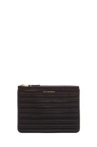 Comme Des Garcons Embossed Stitch Pouch In Black