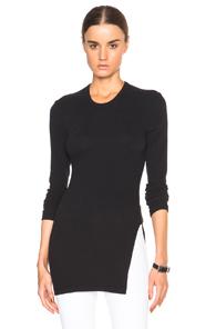 James Perse Side Split Crew Tee In Black