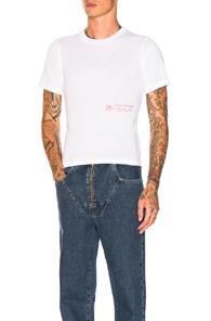 Martine Rose Slim Short Sleeve T-shirt With Rose Print Detail In White