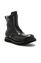 Rick Owens Leather Low Army Boots In Black