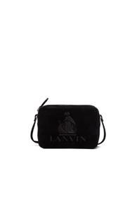 Lanvin Mini Suede Nomad Crossbody In Black