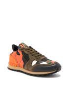 Valentino Rockstud Camouflage Sneakers In Orange,green,abstract