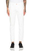 Off-white Slim Fit Crop Jeans In White