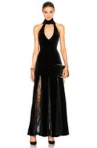 Nicholas Velvet Lace Insert Gown In Black