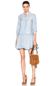 See By Chloe Cotton Gauze Mini Dress In Blue,stripes