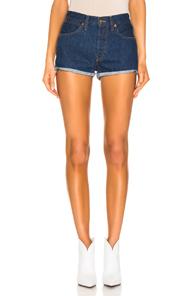 Re/done Double Needle Western Short In Denim Dark