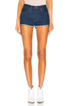 Re/done Double Needle Western Short In Denim Dark