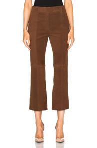 Tibi Alain Suede Pants In Brown